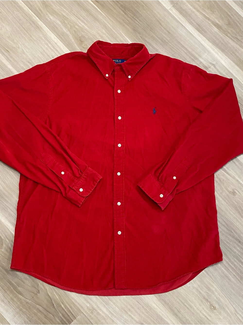 Polo Ralph Lauren Shirt Mens XXL Corduroy Red Classic Fit Button Down